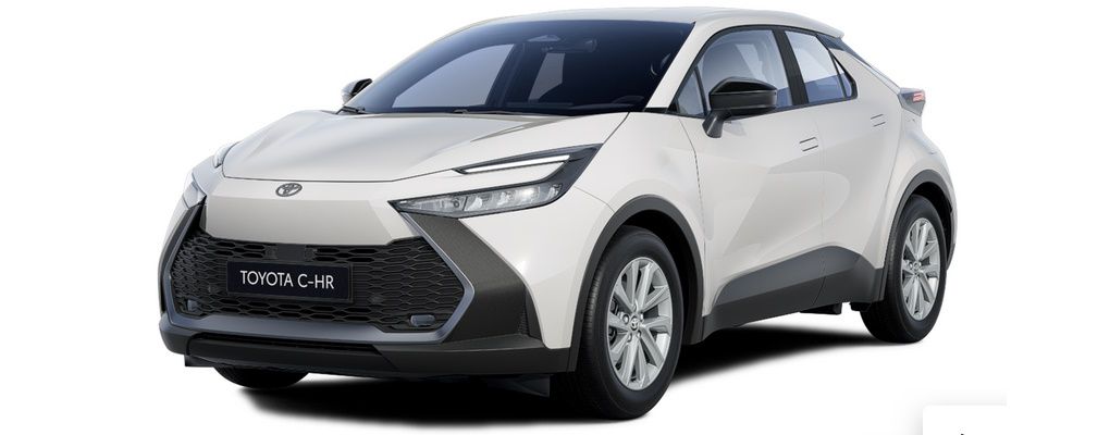 weißer Toyota C-HR 3/4 Frontansicht